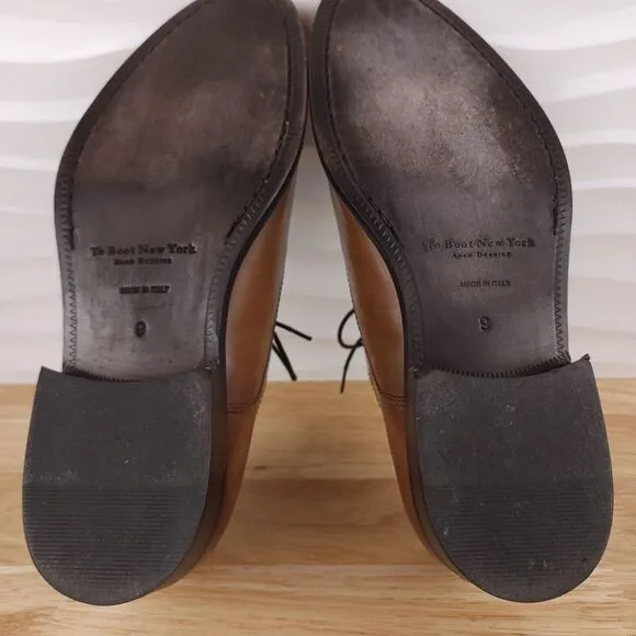 To Boot New York Caufield Oxfords Mens Size‎ 9 M Cuoio Brown Leather Cap Toe