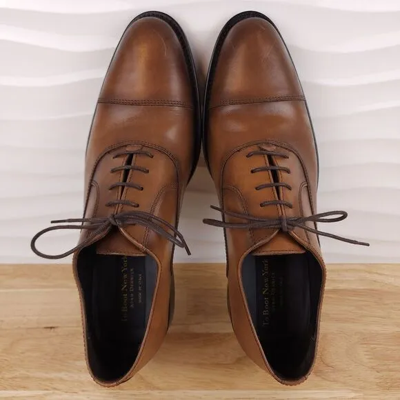 To Boot New York Caufield Oxfords Mens Size‎ 9 M Cuoio Brown Leather Cap Toe