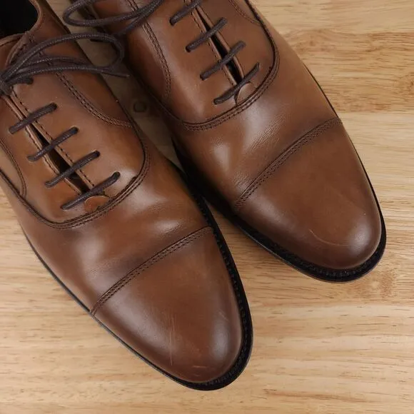 To Boot New York Caufield Oxfords Mens Size‎ 9 M Cuoio Brown Leather Cap Toe