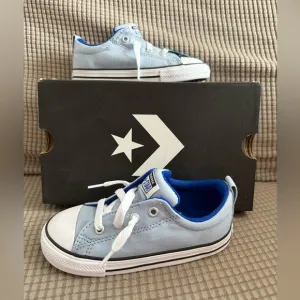 Toddler Converse Blue and White Slip On Sneakers. NWT. NIB.