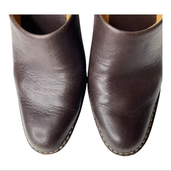 Tod’s Brown Leather Heel Mules. Size 37 1/2