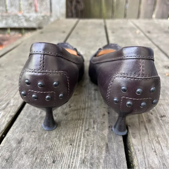 Tod’s Brown Leather Kitten Heels Sz 39