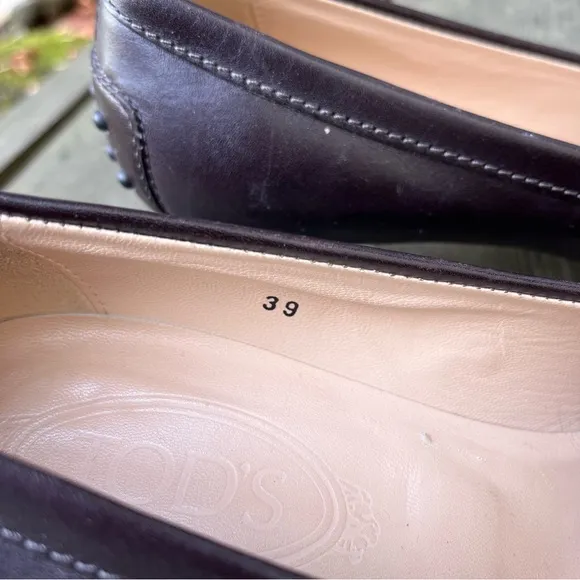 Tod’s Brown Leather Kitten Heels Sz 39