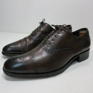 Tom Ford Cap Toe Leather Men's Elegant Dress Shoes Oxfords Footwear Italy Sz 9