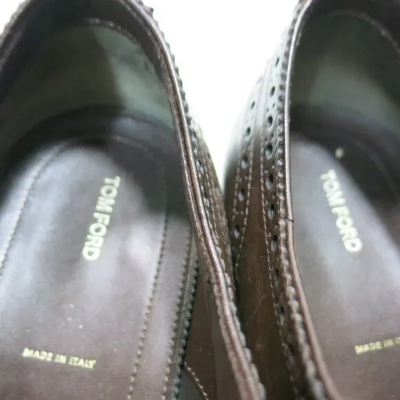 Tom Ford Cap Toe Leather Men's Elegant Dress Shoes Oxfords Footwear Italy Sz 9