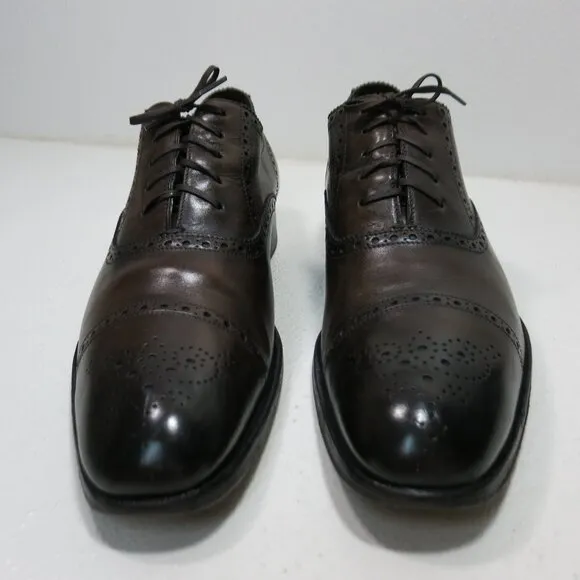 Tom Ford Cap Toe Leather Men's Elegant Dress Shoes Oxfords Footwear Italy Sz 9