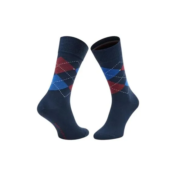 Tommy Hilfiger Crew Socks Argyle Pattern Men Blue Underwear