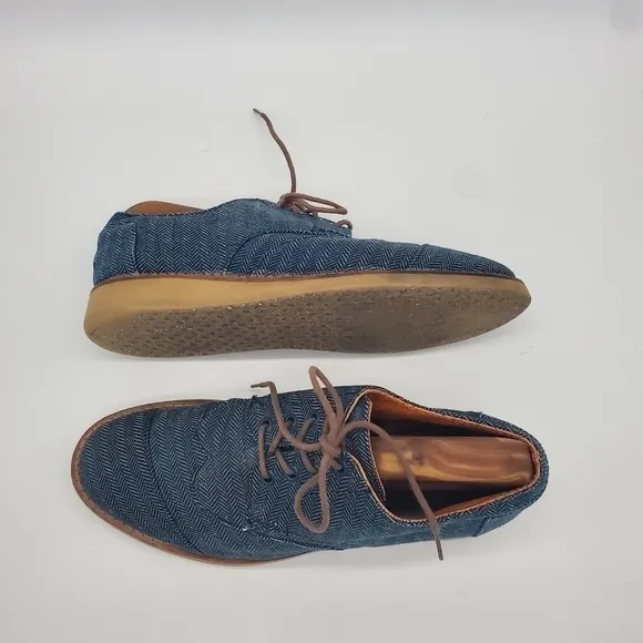 Toms Denim Wingtip Oxfords Men’s Size 8.5M Shoes