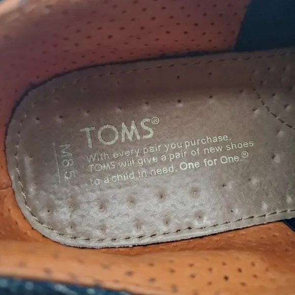 Toms Denim Wingtip Oxfords Men’s Size 8.5M Shoes