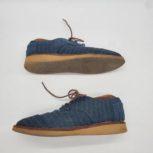 Toms Denim Wingtip Oxfords Men’s Size 8.5M Shoes