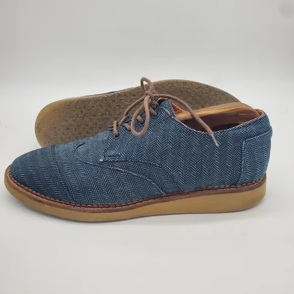 Toms Denim Wingtip Oxfords Men’s Size 8.5M Shoes