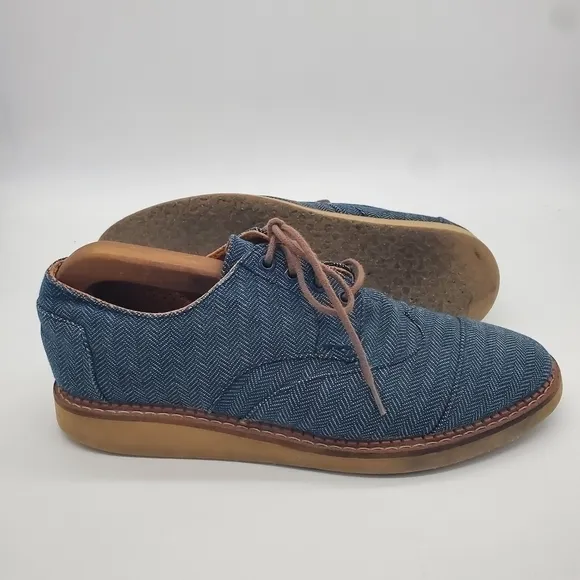 Toms Denim Wingtip Oxfords Men’s Size 8.5M Shoes