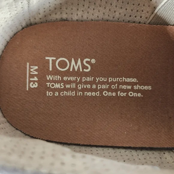 TOMS Gray Canvas Oxfords Wingtips Round Cap Toe Lace Up Men Shoes S 13M NWOB