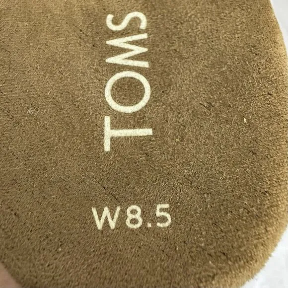 Toms Ibiza Sandal Cork Heels Platform Crisscross Straps Slingback Shiny US 8.5 W