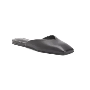 TONY BIANCO Black Nappa Leather Harry Slide On Flat Mules