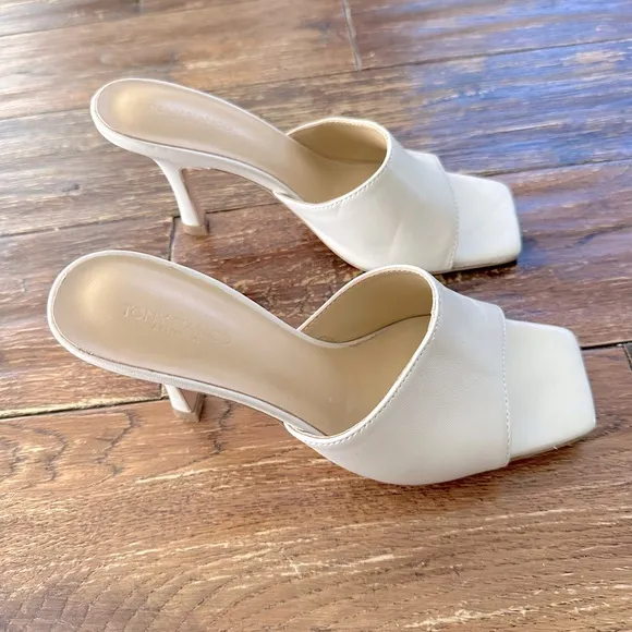 Tony Bianco Clara Mule Sz 5 Vanilla Leather