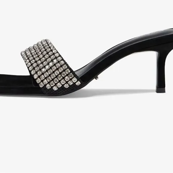 TONY BIANCO for Revolve Black Suede Sequin Amos Heel Sandal Sz 8 NIB