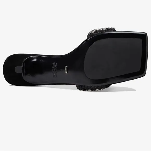 TONY BIANCO for Revolve Black Suede Sequin Amos Heel Sandal Sz 8 NIB