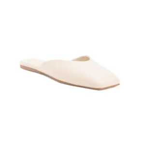 TONY BIANCO Vanilla Leather Harry Slide On Flat Mules