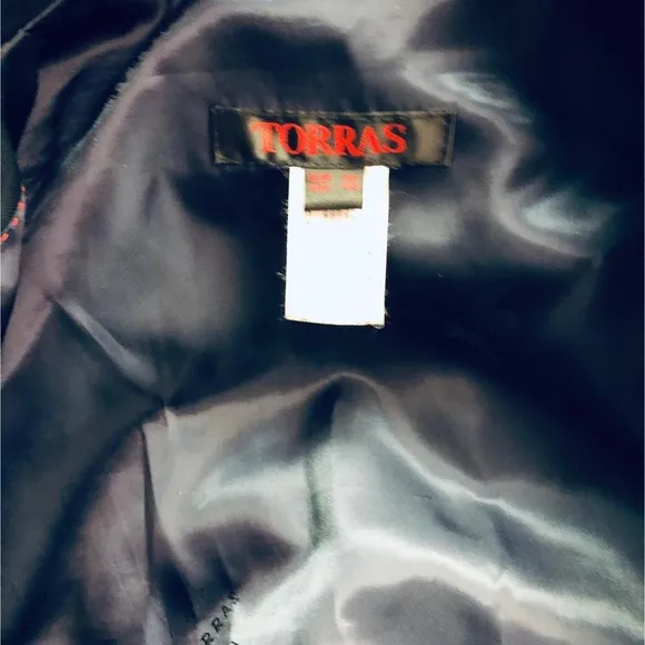 TORRAS LAMBSKIN LEATHER SUEDE NAVY MEN'S JACKET 44