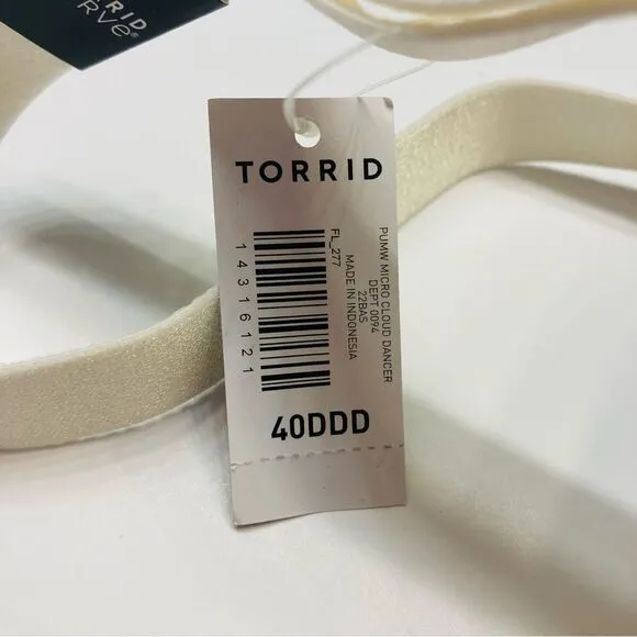 Torrid Bombshell Everyday Strapless Convertible Push Up Bra Plus Size 40DDD NEW