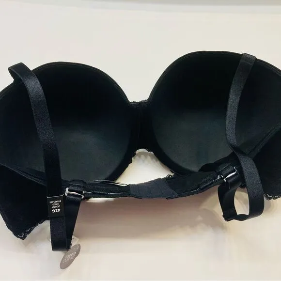 Torrid Bombshell Everyday Strapless lightly Lined Bra Black Plus Size 42G NEW