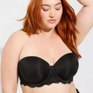 Torrid Bombshell Everyday Strapless lightly Lined Bra Black Plus Size 42G NEW