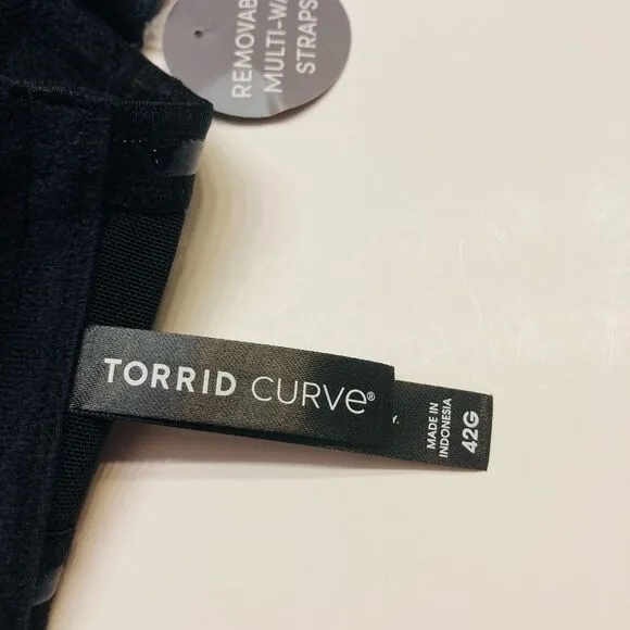 Torrid Bombshell Everyday Strapless lightly Lined Bra Black Plus Size 42G NEW