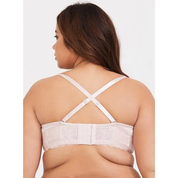 Torrid Bombshell Everyday Strapless Push-Up Bra Pink 44DD NEW