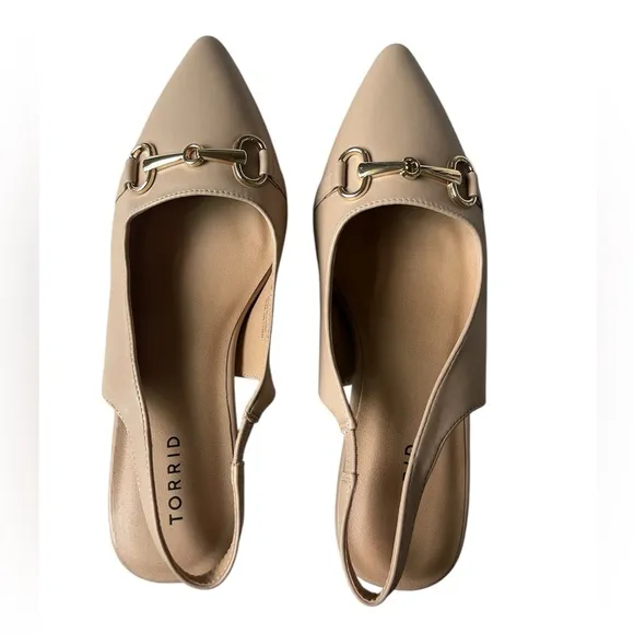 TORRID NUDE SLINGBACK HEELS 11WW