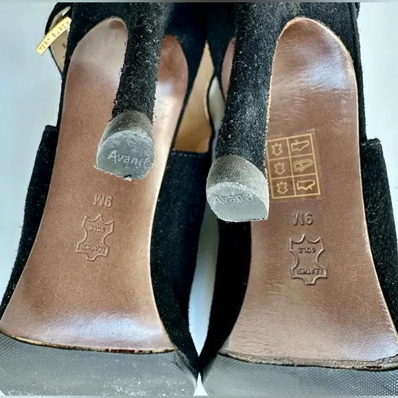 Tory Burch 'Brittania' Peep Toe Suede Bootie, black, size 9