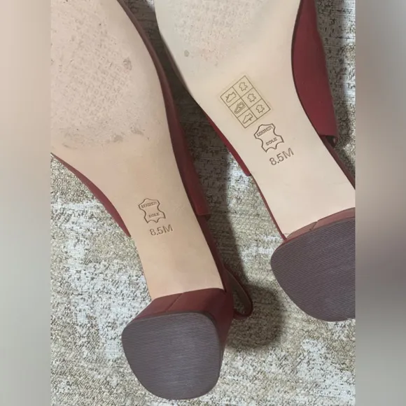 Tory Burch Caterina Pump SLIng back SHOE GOLD LOGO RED LEATHER BLOCK heel