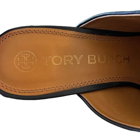 Tory Burch Equestrian Link Leather High Heeled Mules
