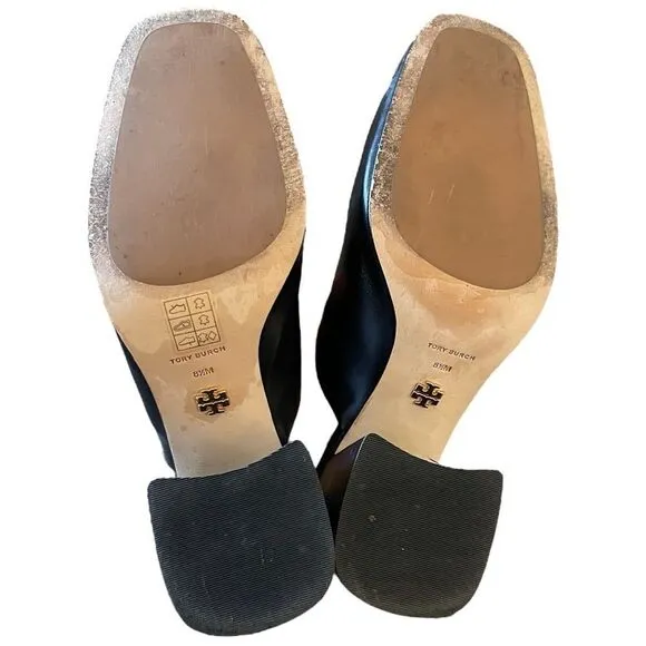 Tory Burch Equestrian Link Leather High Heeled Mules