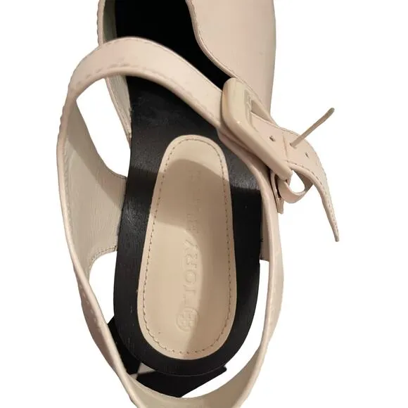 Tory Burch Lug Sole Leather Platform Clogs, Size: 10