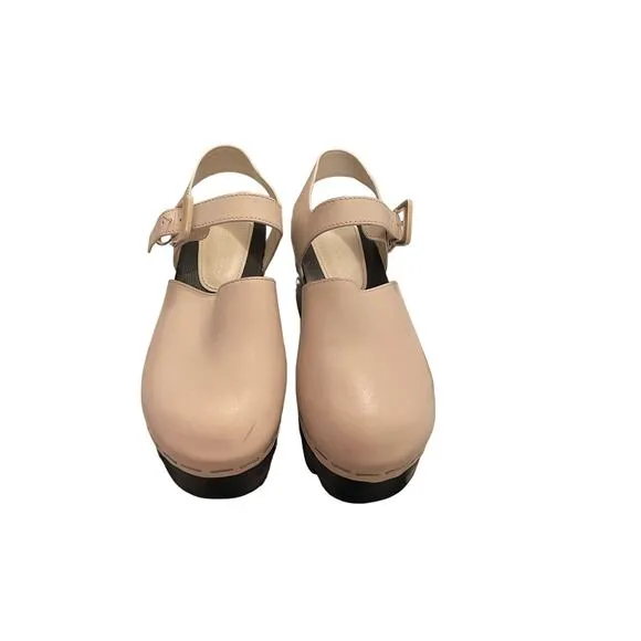 Tory Burch Lug Sole Leather Platform Clogs, Size: 10