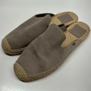 Tory Burch Max Suede Espadrille Mules Slip On Shoes Flat Tan Brown Womens Size 7
