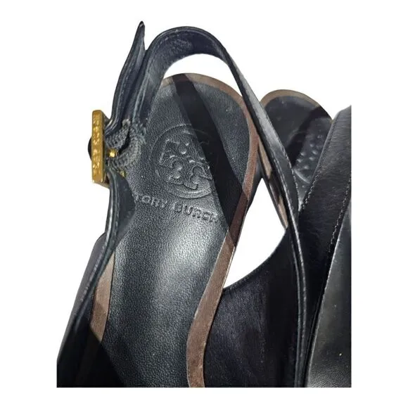TORY BURCH Peep Toe Slingback Heels - Size 9