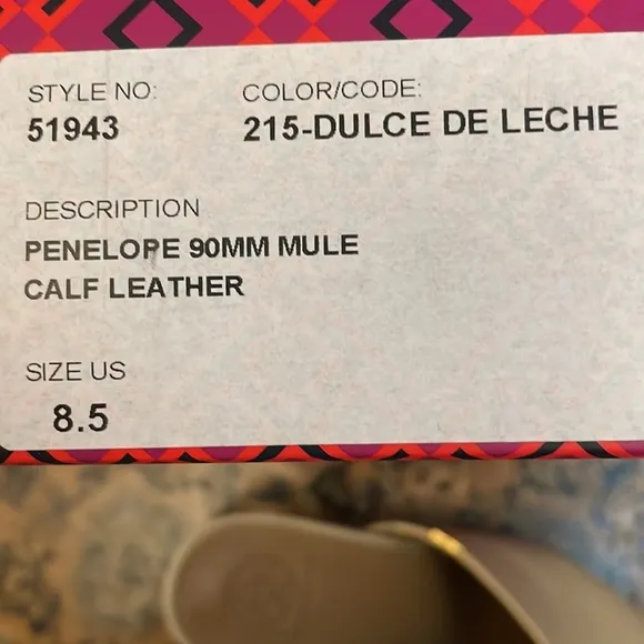 Tory Burch Penelope 90MM Mule. Calf Leather. Color:  Dluce de Leche