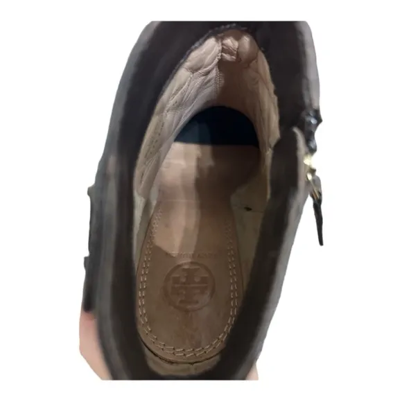 Tory Burch Quilted Wedge Bootie Black size 8 M
