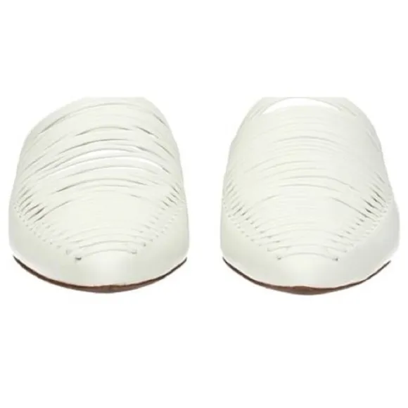 Tory Burch, Sienna Flat/Mules, White Leather, Sz 10.5, NWB