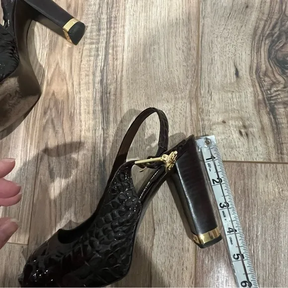 Tory Burch Slingback Y2K Snakeskin Leather Heels
