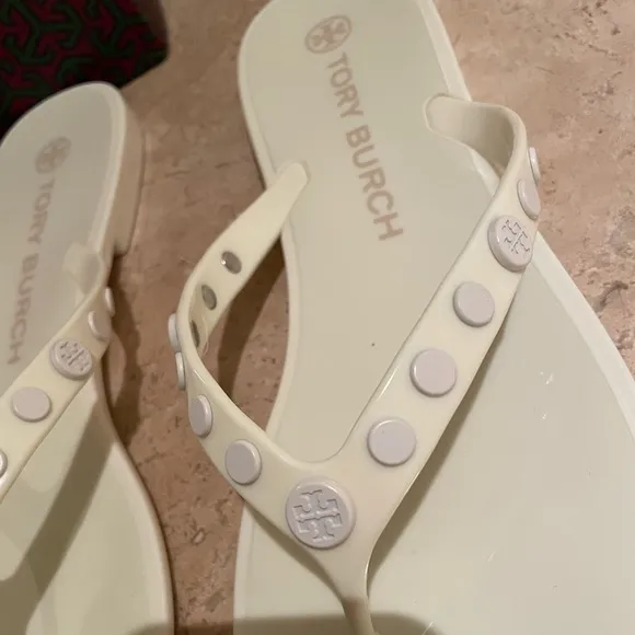Tory Burch Studded Jelly Flip Flops