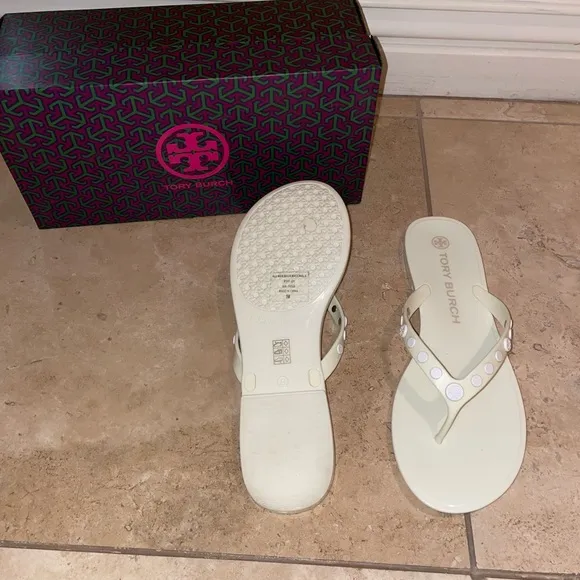 Tory Burch Studded Jelly Flip Flops