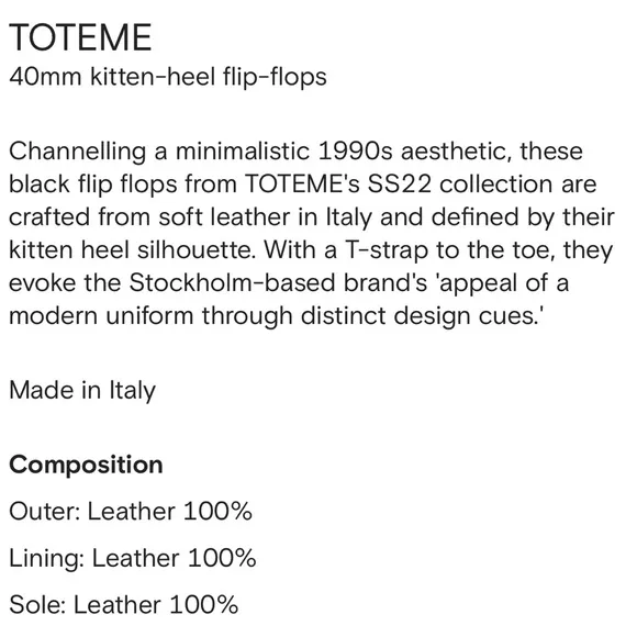 Toteme 40mm kitten heels flip flop