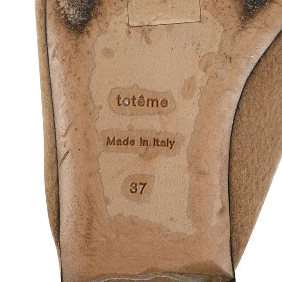 Toteme Flat Mules in Beige Cashmere