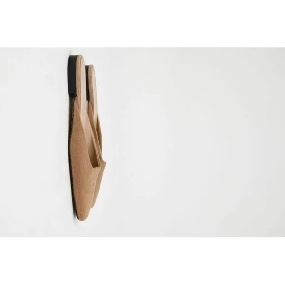 Toteme Flat Mules in Beige Cashmere