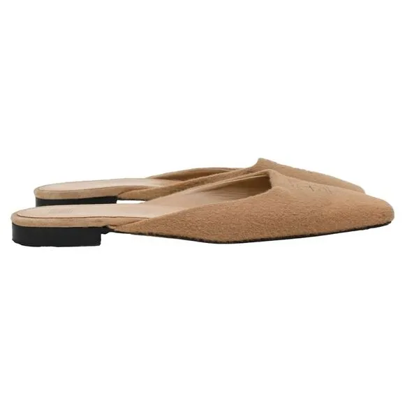 Toteme Flat Mules in Beige Cashmere