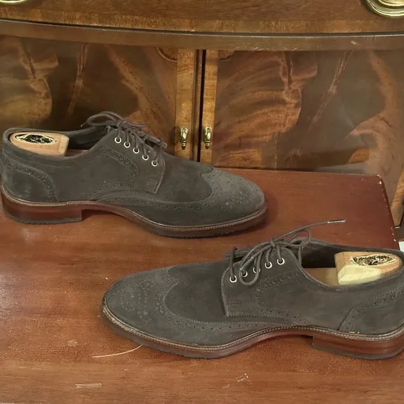 Trask Wingtip Suede Oxfords