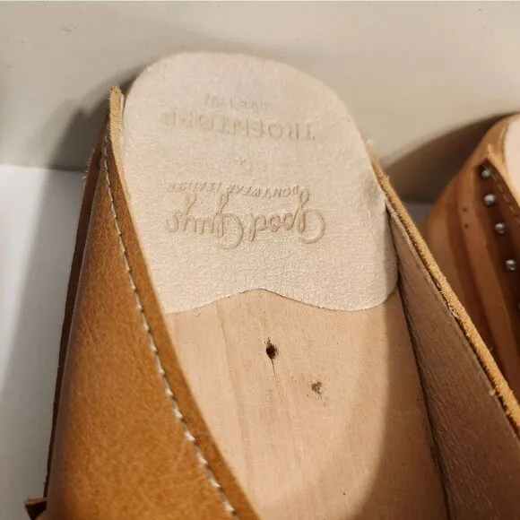 Troentorp &quot;Da Vinci&quot; Honey Brown Vegan Leather Clogs sz.9/40 Ret.$129